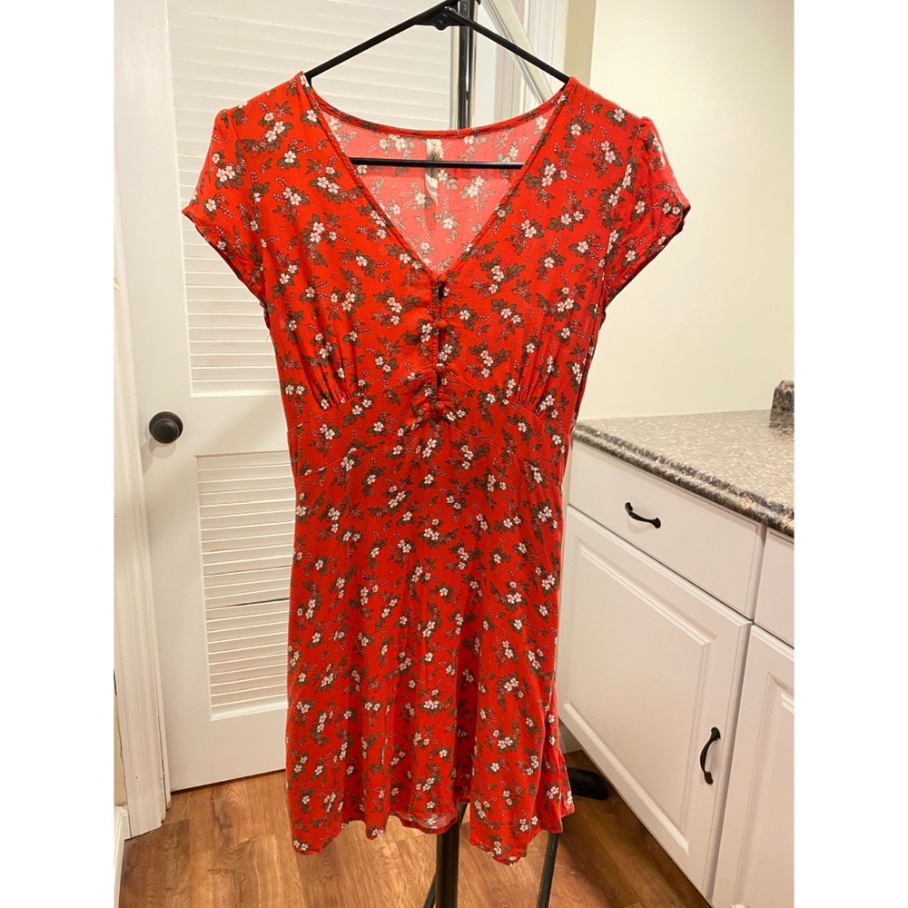 Red Floral Spring Dress